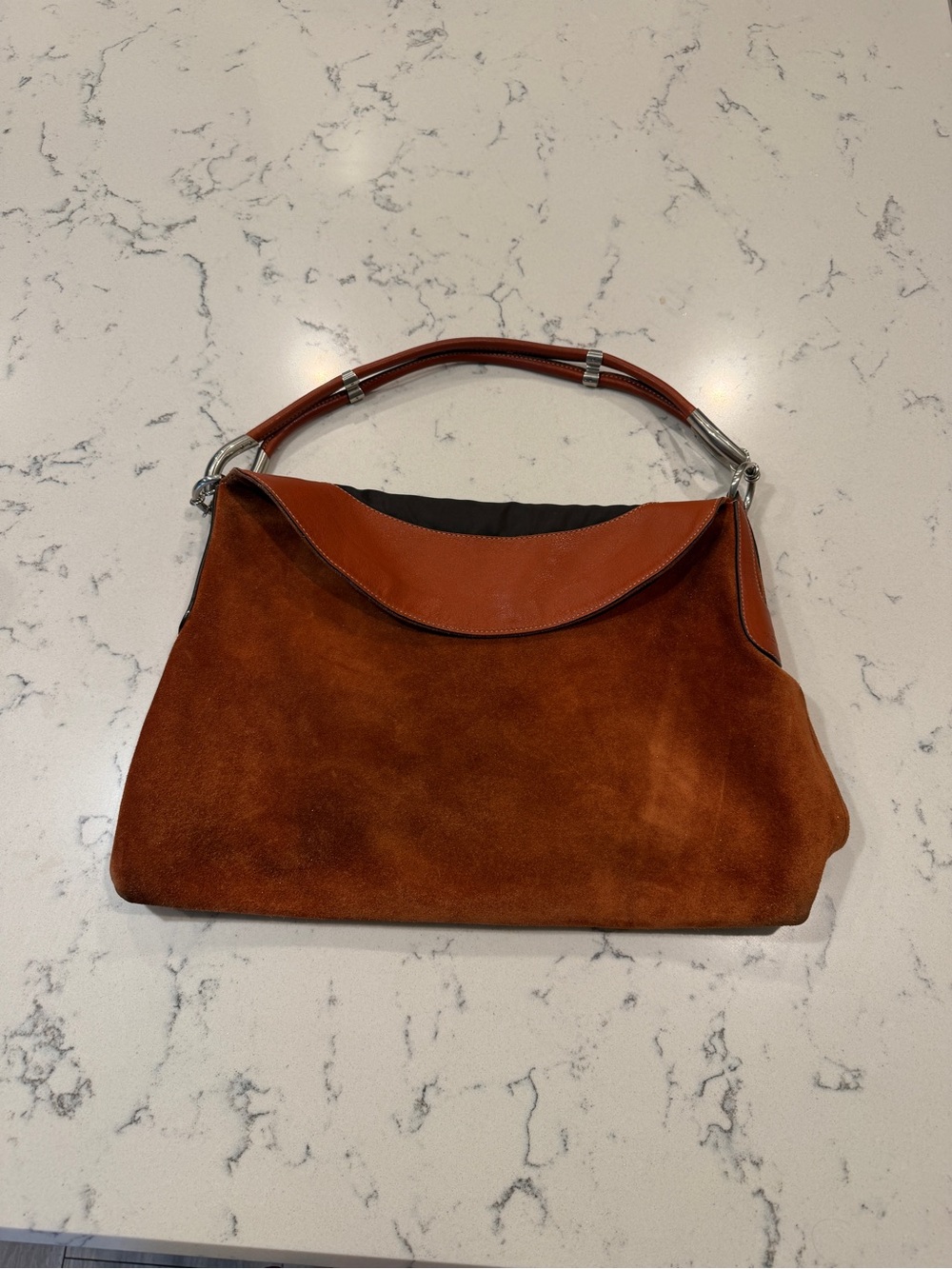 Vintage Hogan by Tod's Suede Hobo burnt orange brown western inspired